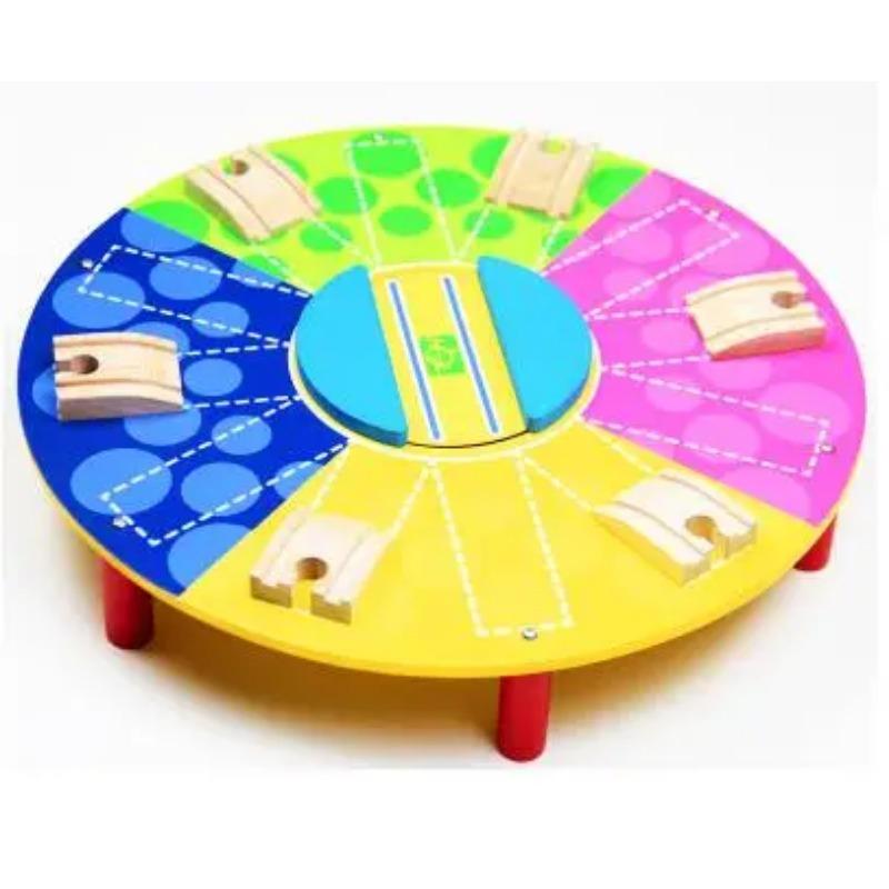 Центральная троллейбусная станция поворотный круг трек деревянная сцена классические аксессуары совместимые деревянные треки мальчики игрушки