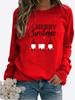 Autumn and Winter Women's Christmas Theme Printing Sweater Round Neck Long Sleeve Casual Sweatshirt Plus Size Top