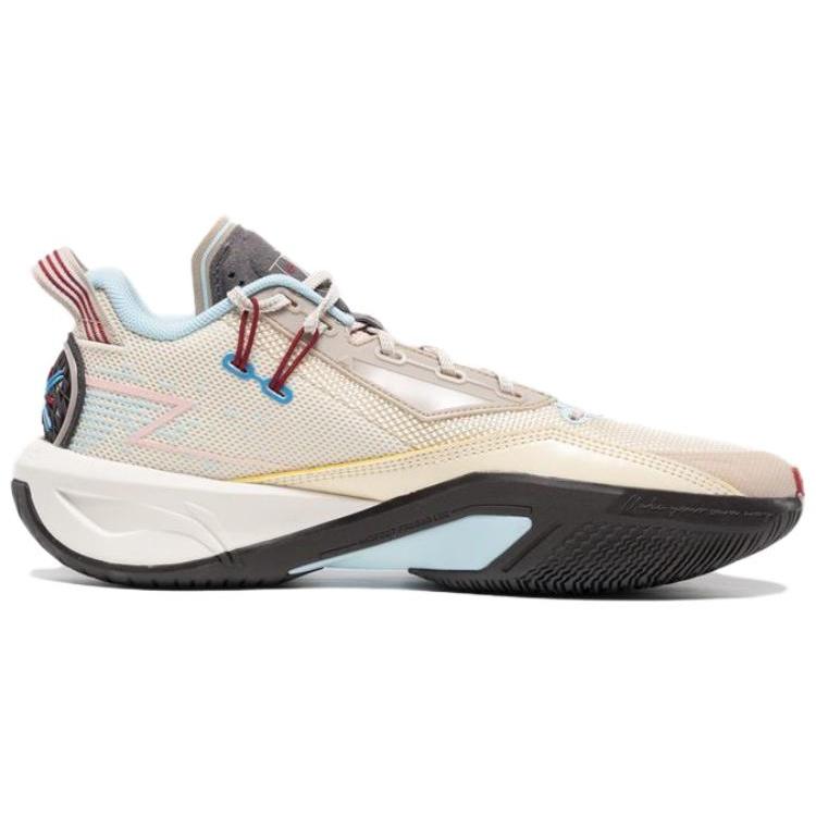 Li Ning Fission 9 Удобные Текстильные, Амортизация TPU, Износостойкие Низкие Баскетбольные Кроссовки Мужские Бежевые ABPU003-3