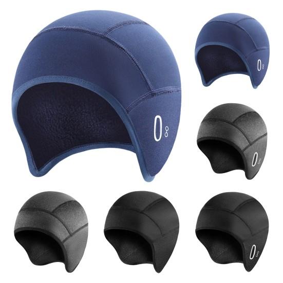 Зимняя велосипедная шапка-подкладка с отверстиями для очков, защита ушей, эластичная, нескользящая, сохраняющая тепло, ветрозащитная шапка-чепец для езды на велосипеде, бега, катания на лыжах