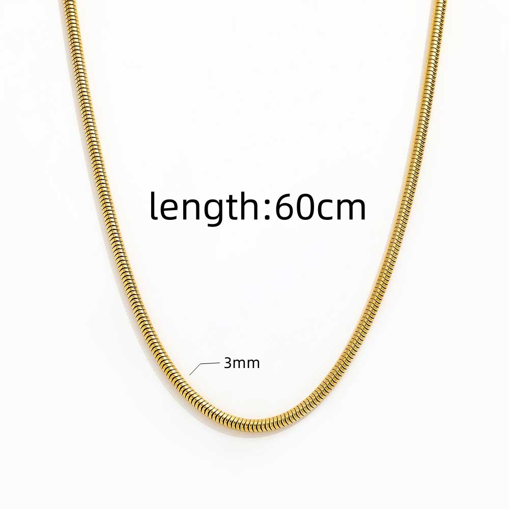 Fenny 18K с PVD-покрытием Водонепроницаемая и Невыцветающая Геометрическая Змея Длинная Цепочка-Свитер Нержавеющая Сталь Ожерелье для Женщин