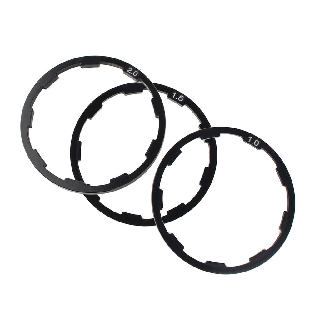 3 Pcs 1mm+1.5mm+2mm Bike Flywheel Hub Spacer Bicycle Bottom Bracket Axle Washer Gasket