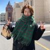 Autumn and Winter Fashionable Sweet Scarf High-end Women's Versatile Shawl Plaid Thickened Scarf