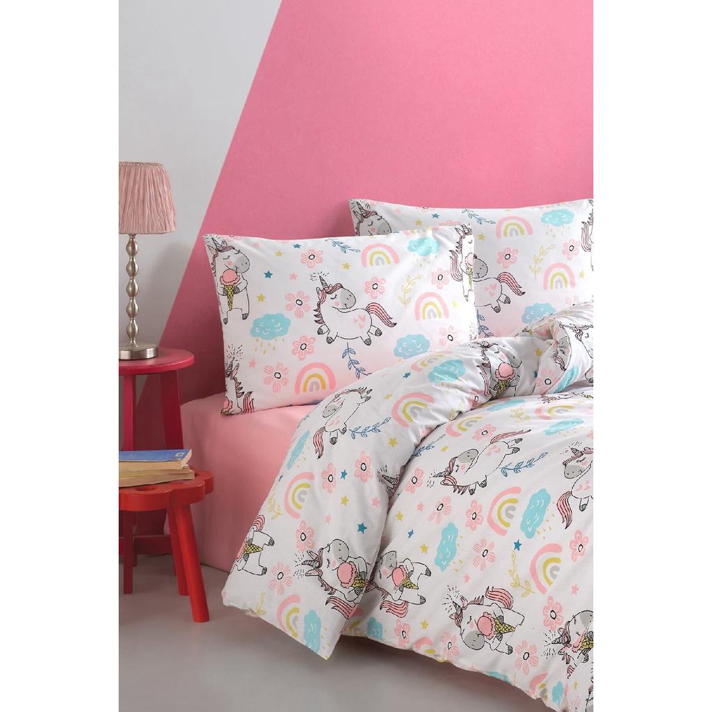 Unicorn 100% Cotton Single Duvet Cover Set