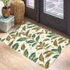 Vintage Floral Doormat Sketch Lily Flower Leaf Pattern Non Slip Front Door Kitchen Indoor Entrance Floor Rug
