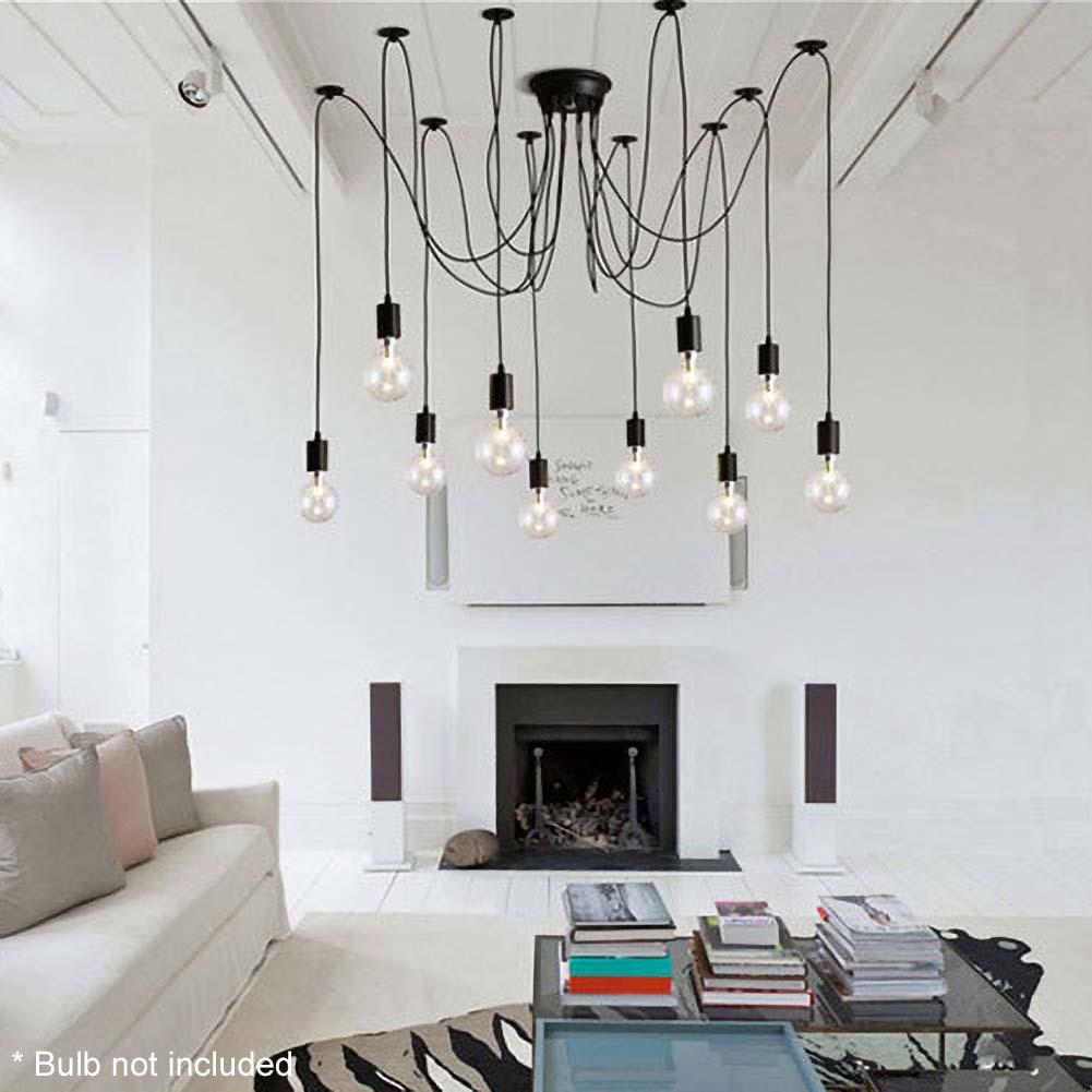 Мода Ретро E27 Творческая домашняя мебель Украшение Черное потолочное освещение
