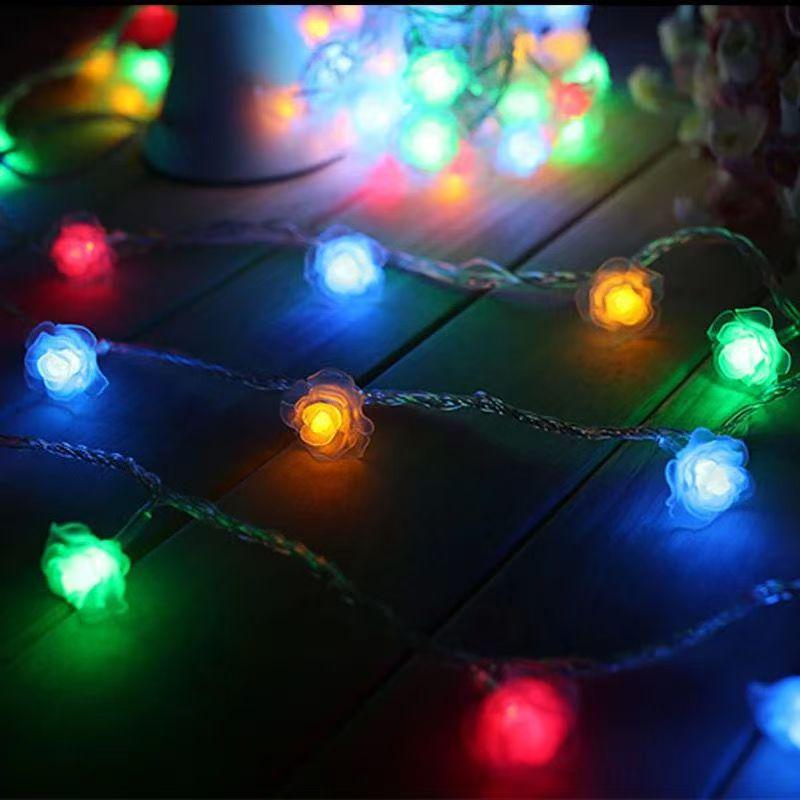 Светодиодные гирлянды в виде роз: Декоративные цветочные огни для свадеб и комнат