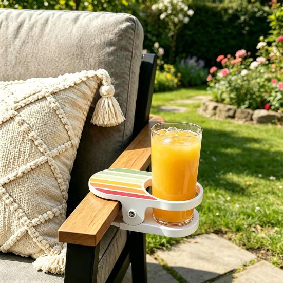 yangyizhi 2Pcs Sofa Cup Holder, Clip-on Drink Tray for Armrest, Multifunctional Floating Stand Couch Bed, Non Slip Beverage Holder Fits Most Cups
