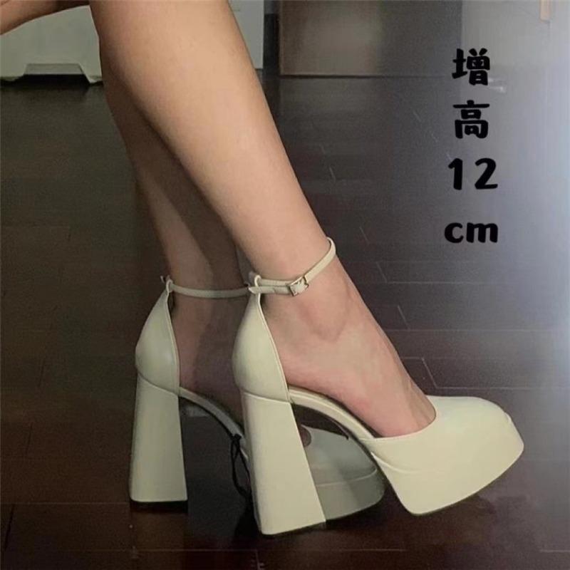 Модные женские классические легкие туфли-лодочки на круглом носке из черной искусственной кожи с квадратным каблуком для офиса, женские босоножки на высоком каблуке и платформе