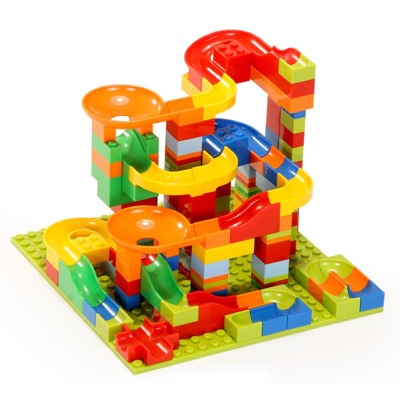 Children'S Toy Building Block 168 Small Particle Slide Ball Scene Assembly Diy Variety Puzzle Building Block