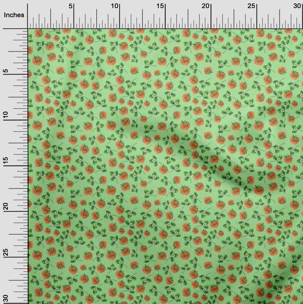 oneOone Cotton Flex Pear Green Fabric Fruits Diy Clothing Quilting Fabric Print Fabric By Yard 40 Inch