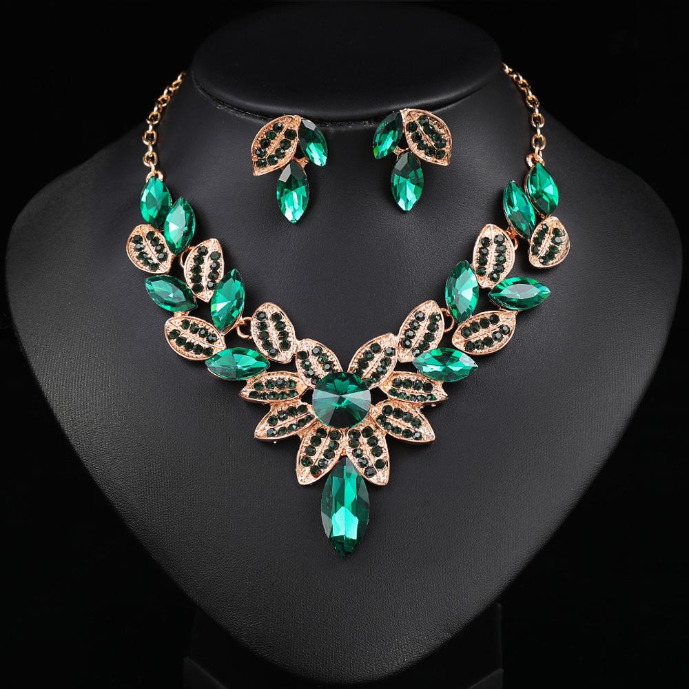 Женские цветочные ожерелья серьги ювелирные наборы свадебные аксессуары для невесты