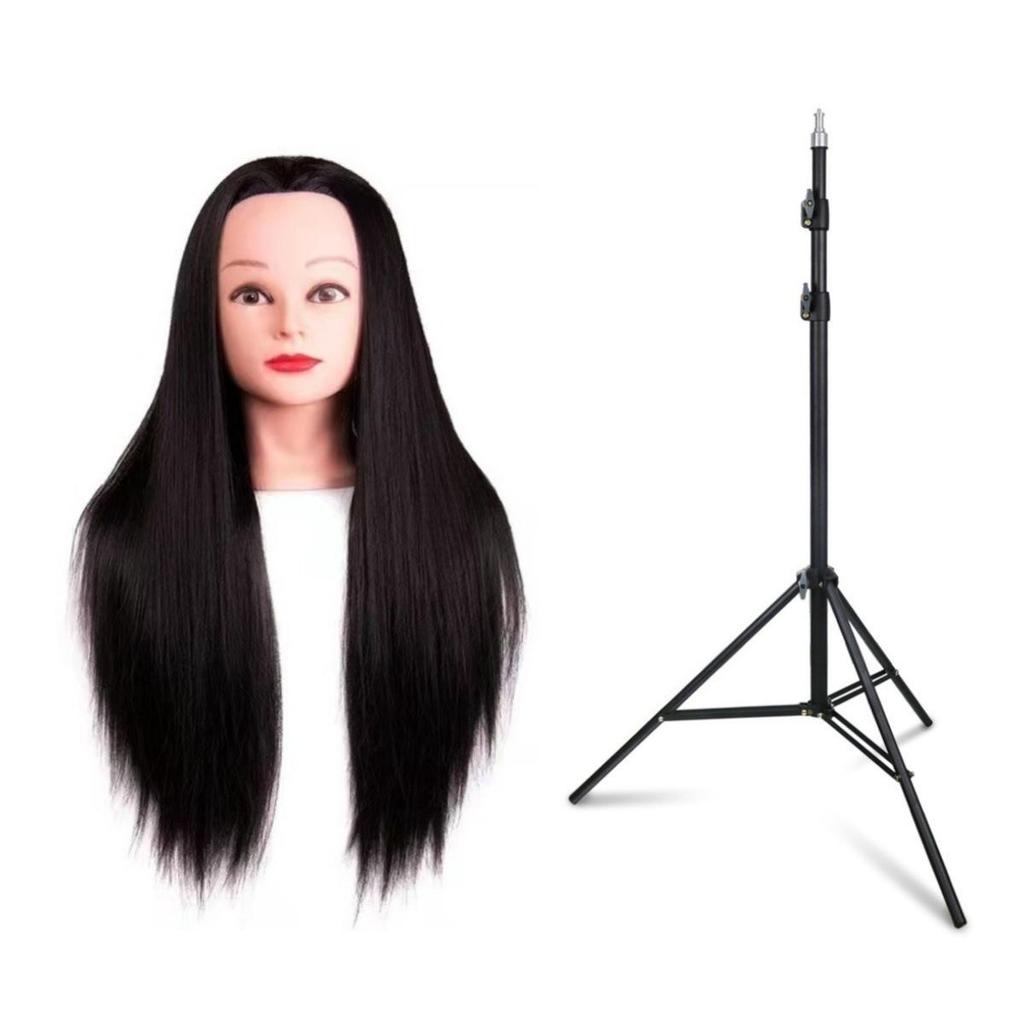 Манекен-голова для плетения и укладки с прямой челкой – Подходит для завивки, окрашивания и идеален для парикмахерской практики и стрижки.