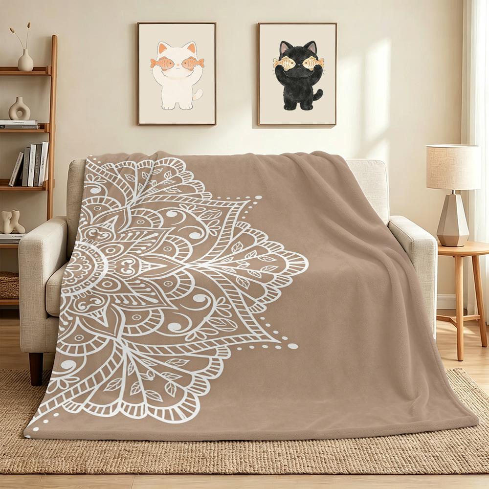 Mandala Flannel Blanket Throw Blanket Soft Warm Sofa Bed Camping home Decor Unique Christmas Gift C9261636