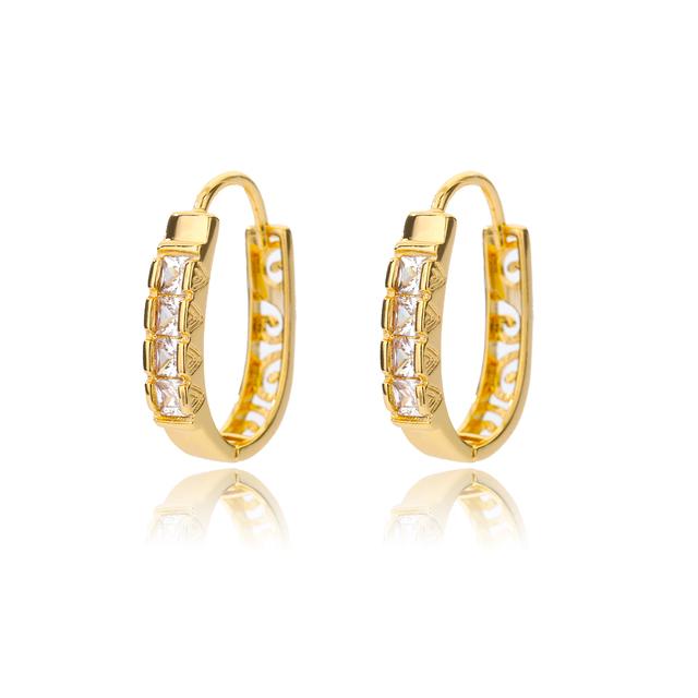 Квадратные круглые серьги-кольца для женщин из нержавеющей стали с блестящим кубическим цирконием, трендовые украшения для вечеринок, подарок для пары Brinco