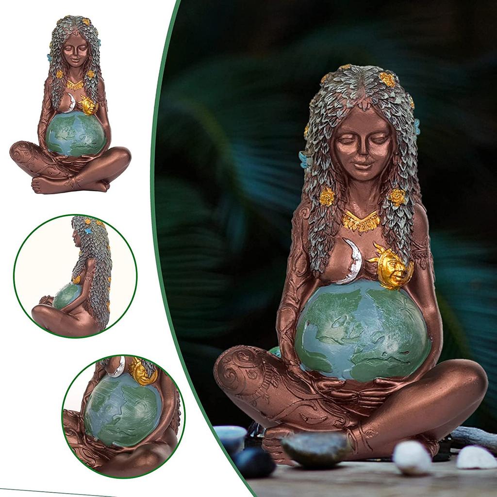 Большая Земля Мать Гея-Пасхальный Орнамент Статуя Матери Земли Ремесло Из Смолы