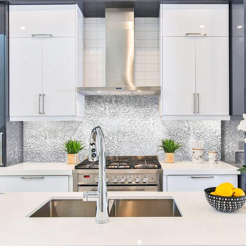 40x300 см самоклеящаяся кухонная наклейка алюминиевая фольга шкаф контактная бумага домашняя кухня