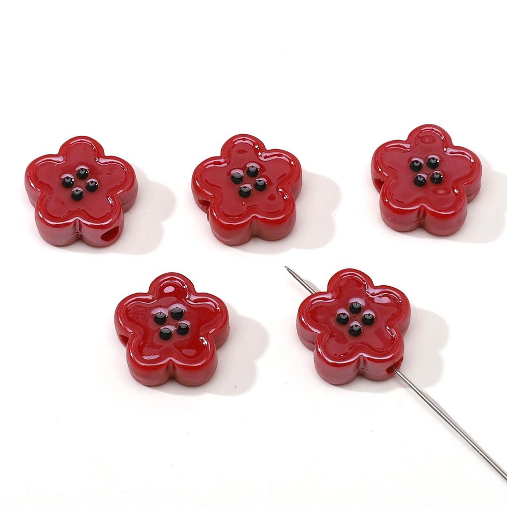 Акриловые капли масла дофамина, бусины-пуговицы в виде цветков для изготовления украшений своими руками, 1 набор