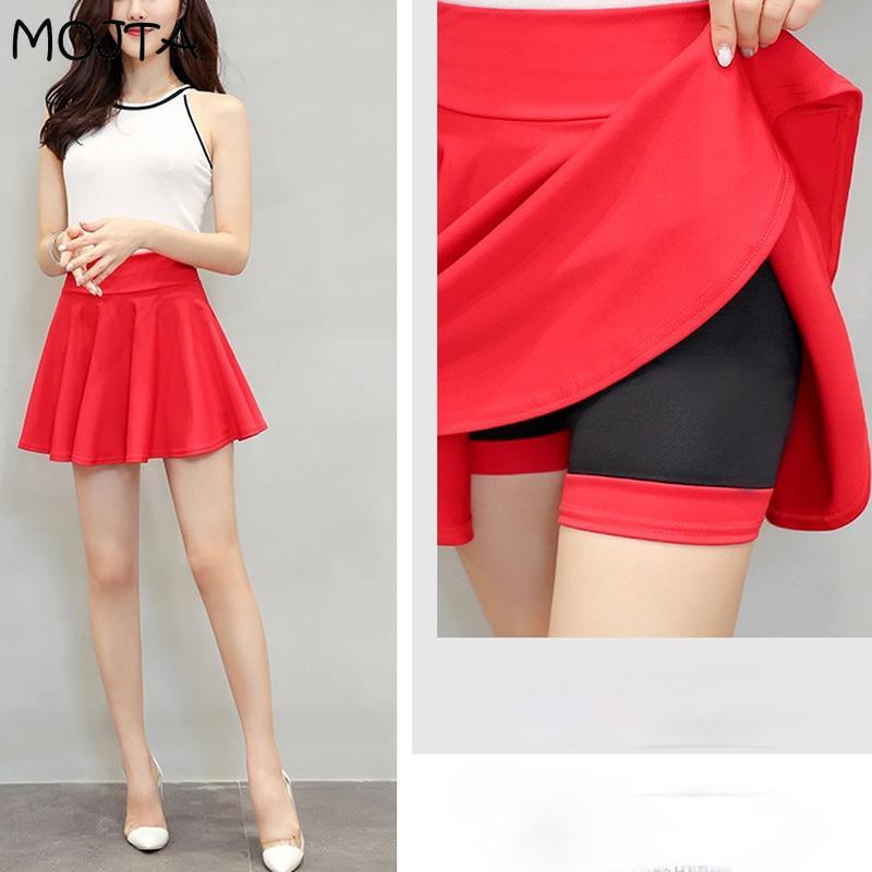 Плюс размер S-4XL, шорты, юбки, женская трапециевидная плиссированная юбка с высокой талией, женская корейская элегантная юбка