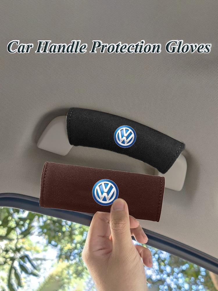 Suede Car Roof Door Pull Handle Protective Cover Soft and Comfortable For Volkswagen VW Scirocco Jetta Beetle Polo Tiguan Touran zo4