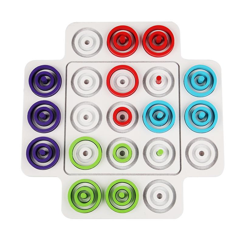 Children's Educational Early Education Fun Ring Game Chess Tic-toe Chess Children's Parent-child Desktop Interactive Chess Toy