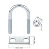 4PCS Silver Round U-Bolts Steel, Galvanized Surface with Nut Plate Washer Round Bend U Clamp