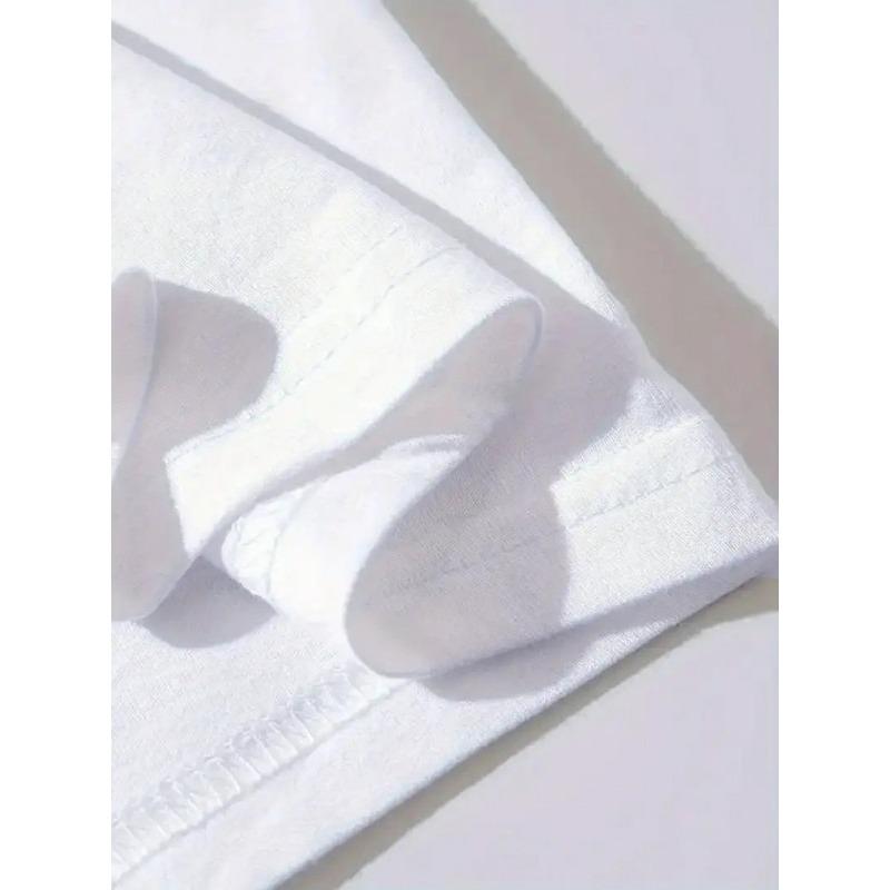 Стильная женская футболка с принтом, короткий рукав, европейский размер, круглый вырез, средняя эластичность, ткань, подходит для всех сезонов