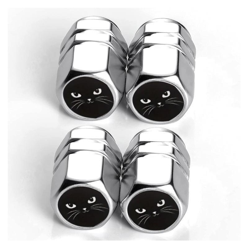 Aluminum Plaid Three‑Color Tire Valve Stem Caps Universal Wheel Decorative Valve Core Covers
