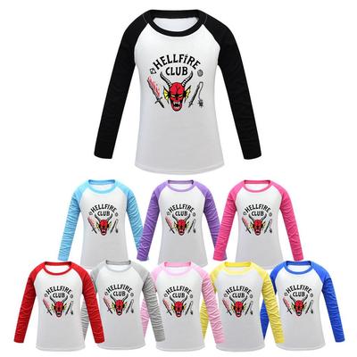 Детская футболка с длинными рукавами с принтом Hellfire из сериала «Очень странные дела»