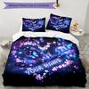 3pcs Custom Name Butterfly Dreams Purple Bedding Set Printed Bedding Set Duvet Cover Closure Includes 1 Duvet Cover & 2 Pillowcases Bedroom Decor