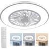 Seathestars Dimmable and Color-Changing LED Ceiling Light with Circulator, Remote Control, Slim, Energy-Saving, Timer-Enabled Ceiling Fan, DC Motor,