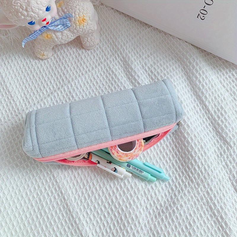 Kawaii Pencil Case Pillow Bag Large Capacity Short Fluff Bag for Supplies Stationery Box Cosmetic Bag