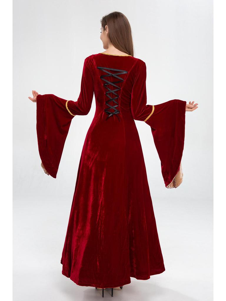 2019 European Retro Court Long Dress – Luxury Halloween Queen Costume Role Play Princess Outfit