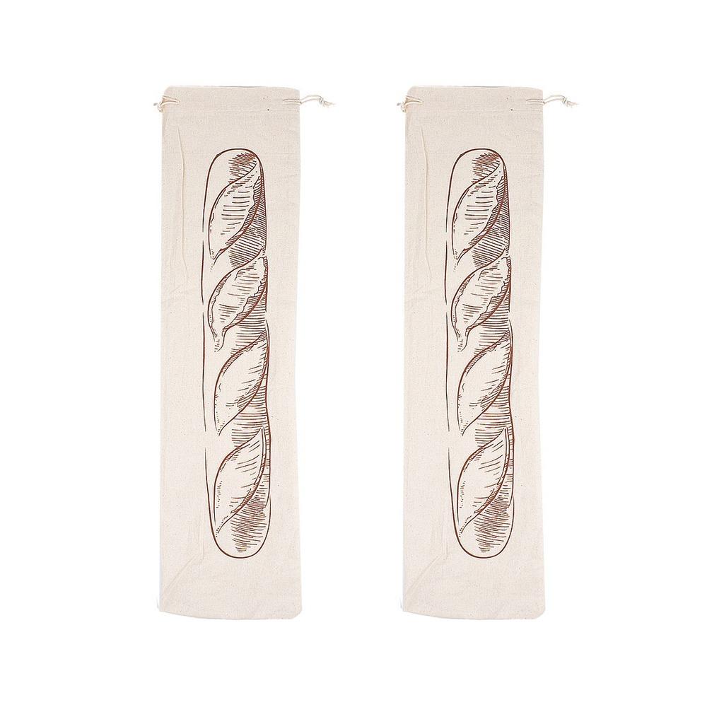 2PCS Fresh Keeping Bread Storage Bags Large Drawstring Bread Bag French Stick Storage Bag Toast