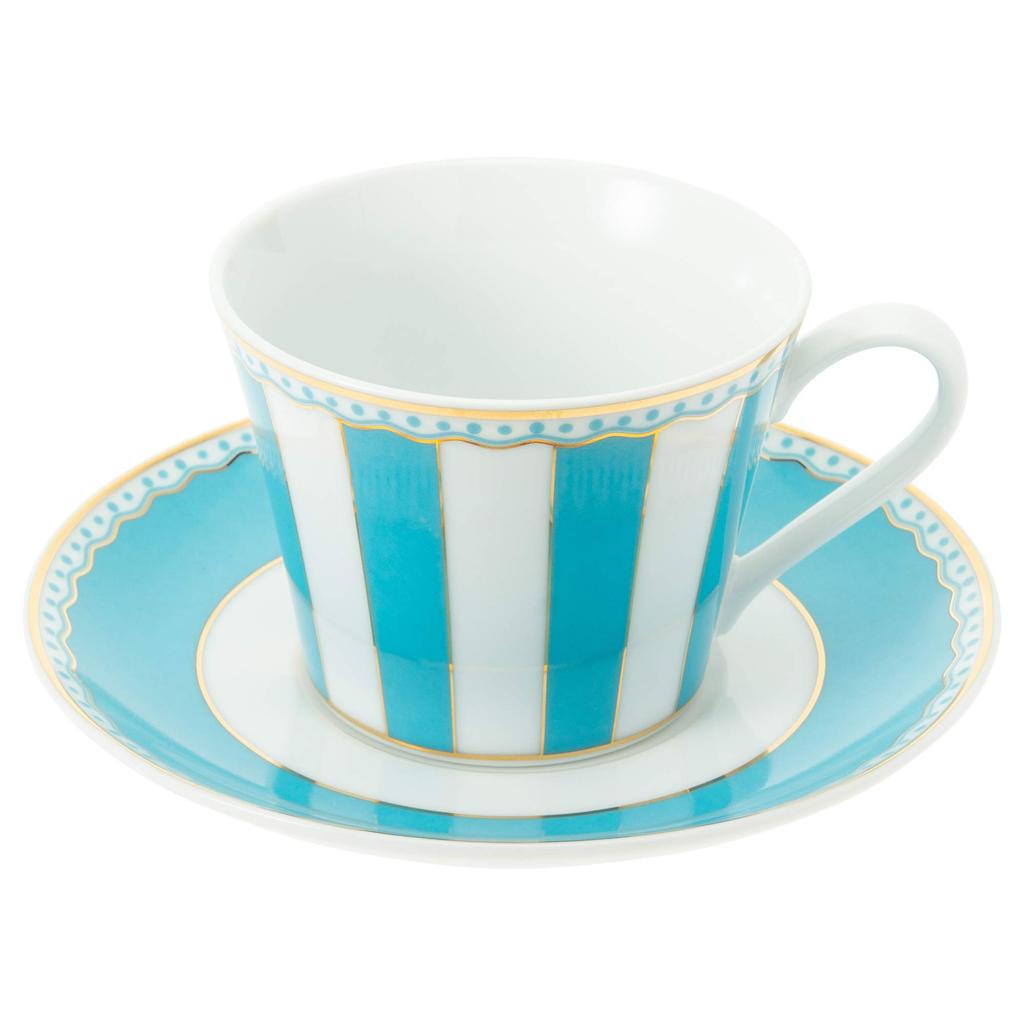Noritake Чашка с блюдцем оба для кофе и Carnival Light Fine & (для чая), 250 куб. см, Синий, Фарфор, T002B/M-253