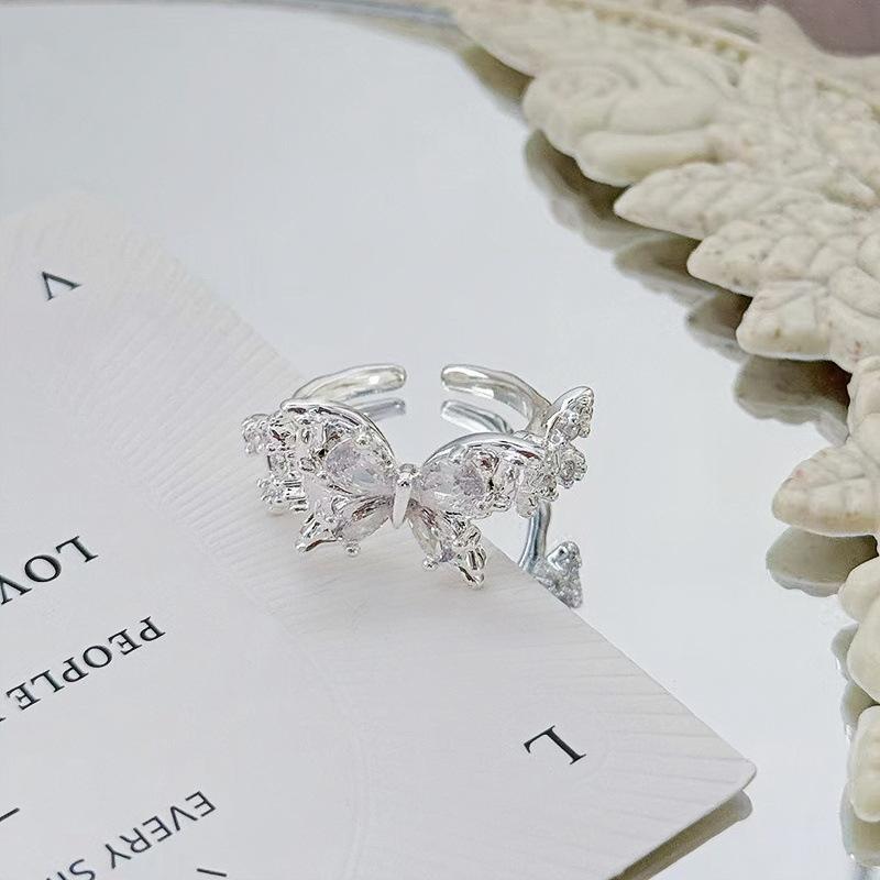 Нишевое кольцо с открытием в виде капли воды, в стиле хай-сенс, холодная роскошь, простое, в виде креста, милое, крутое, французское кольцо-бабочка, женское