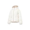 Li Ning Sports Lifestyle Series Solid Color Short Hooded Down Jacket Women Outerwear Off-White AYMT110-1