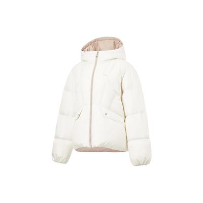 Li Ning Sports Lifestyle Series однотонная короткая куртка с капюшоном женская верхняя одежда Off-White AYMT110-1