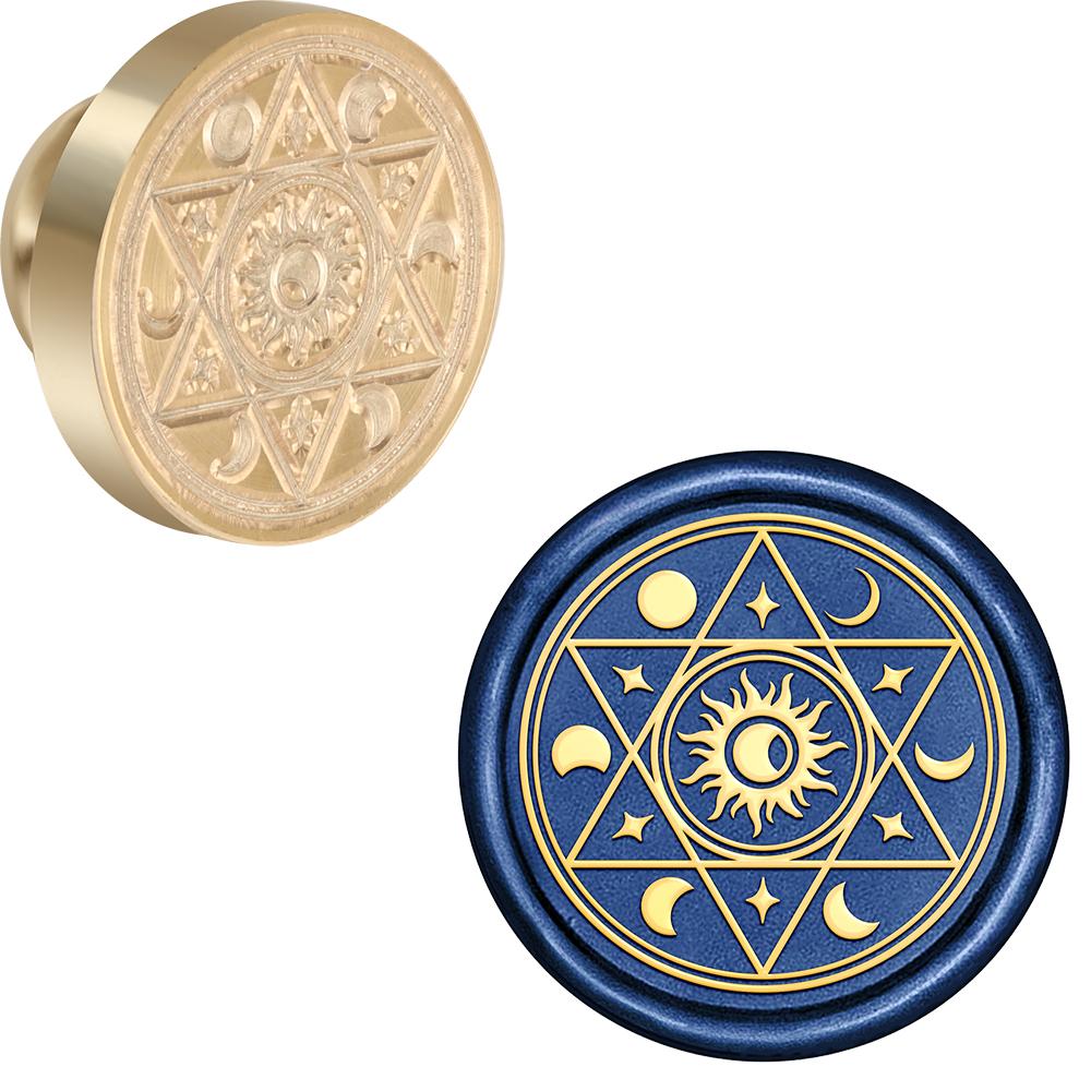 Серия Луна Печать для сургуча Фаза Луны Змея Тройная Луна Сменная печать для сургуча 25 мм Латунная головка для приглашений на Хэллоуин