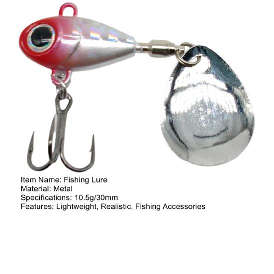 10.5G/30MM VIB Fishing Lure with Treble Hook Spinning Sequin Long Casting Hard Artificial Spinner Bait Saltwater Freshwater Bass Walleye