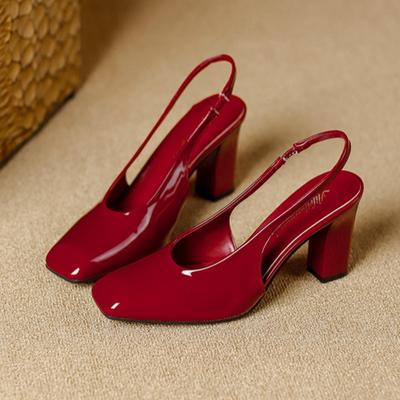 Женские босоножки на высоком каблуке Туфли Мэри Джейн на высоком каблуке Туфли-лодочки на квадратном каблуке Пустые босоножки с сумкой на голове Женская обувь