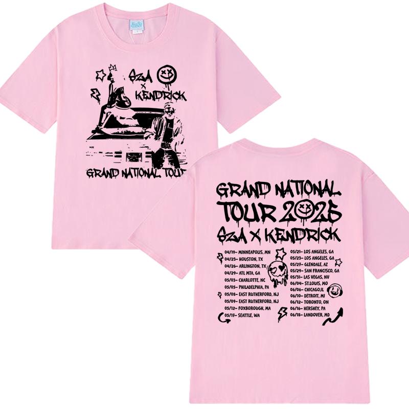 New Kendrick Lamar SZA Grand National Tour 2025 T Shirt Unisex Women vintage Hip Hop streetwear Unisex Cotton short sleeve Tshirts