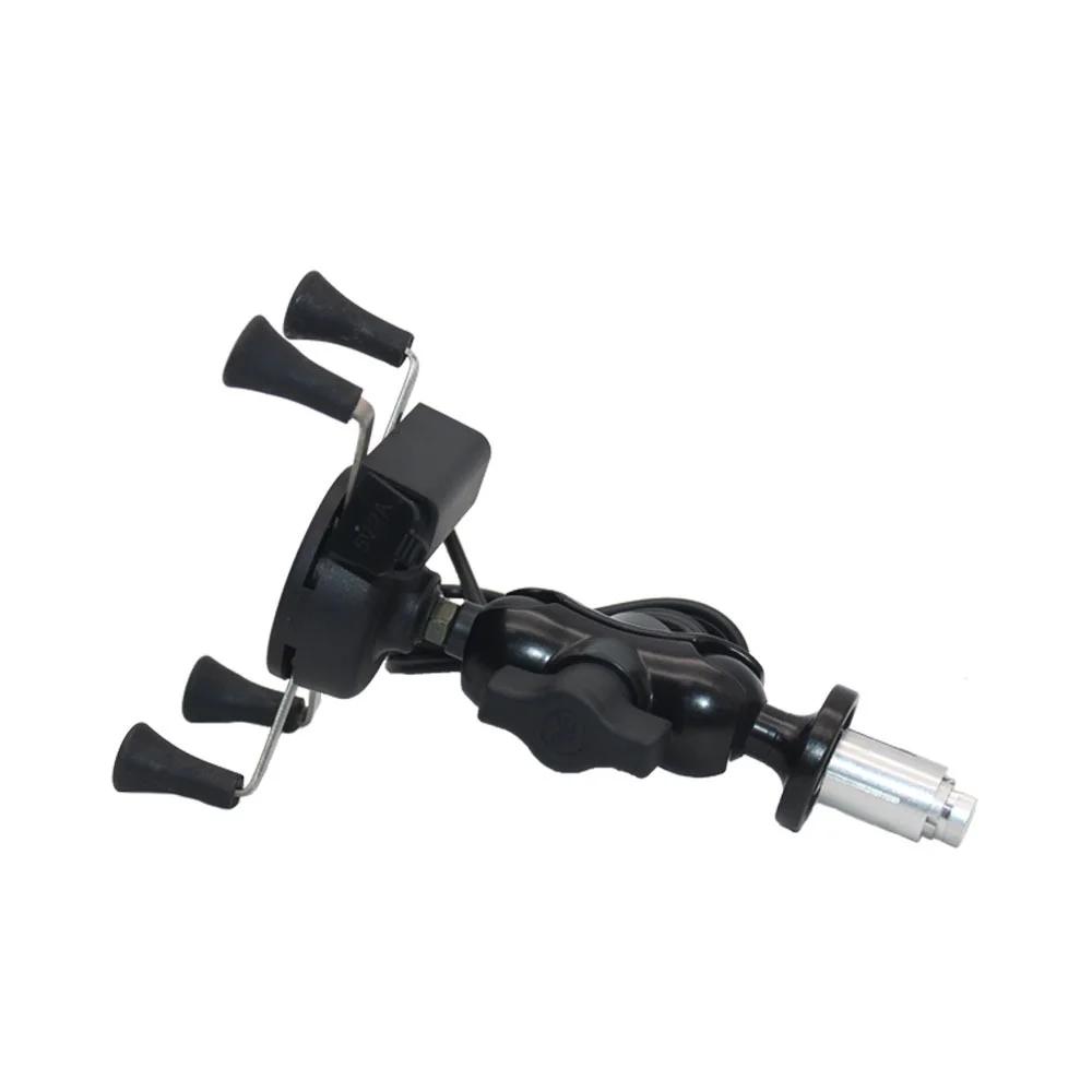 Motorcycle Phone Holder Fork Stem Mount GPS Navigation Bracket with USB Charger for BMW F900XR Yamaha Tenere700 Cellphone Stand