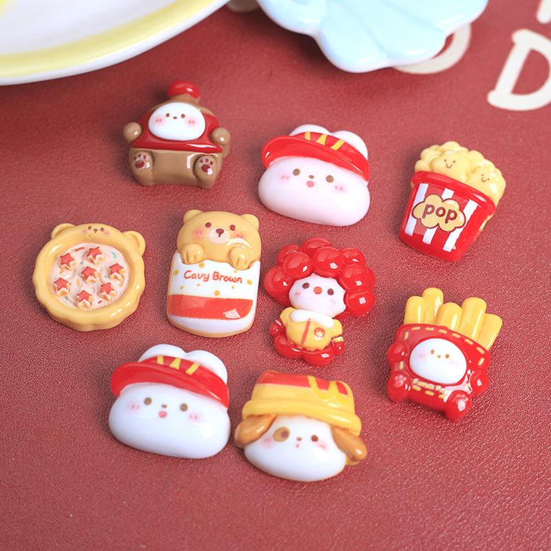 Глянцевые мультяшные аксессуары из смолы: Заколка для волос, повязка на голову, чехол для телефона, подвески для обуви, магниты на холодильник