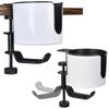 Mellbo Drink Holder Desk Storage Headphone Hook Desk Side Cup Organizer Integrated 360 Degree Rotation 5kg Load Capacity Home Office Bag Umbrella Hat