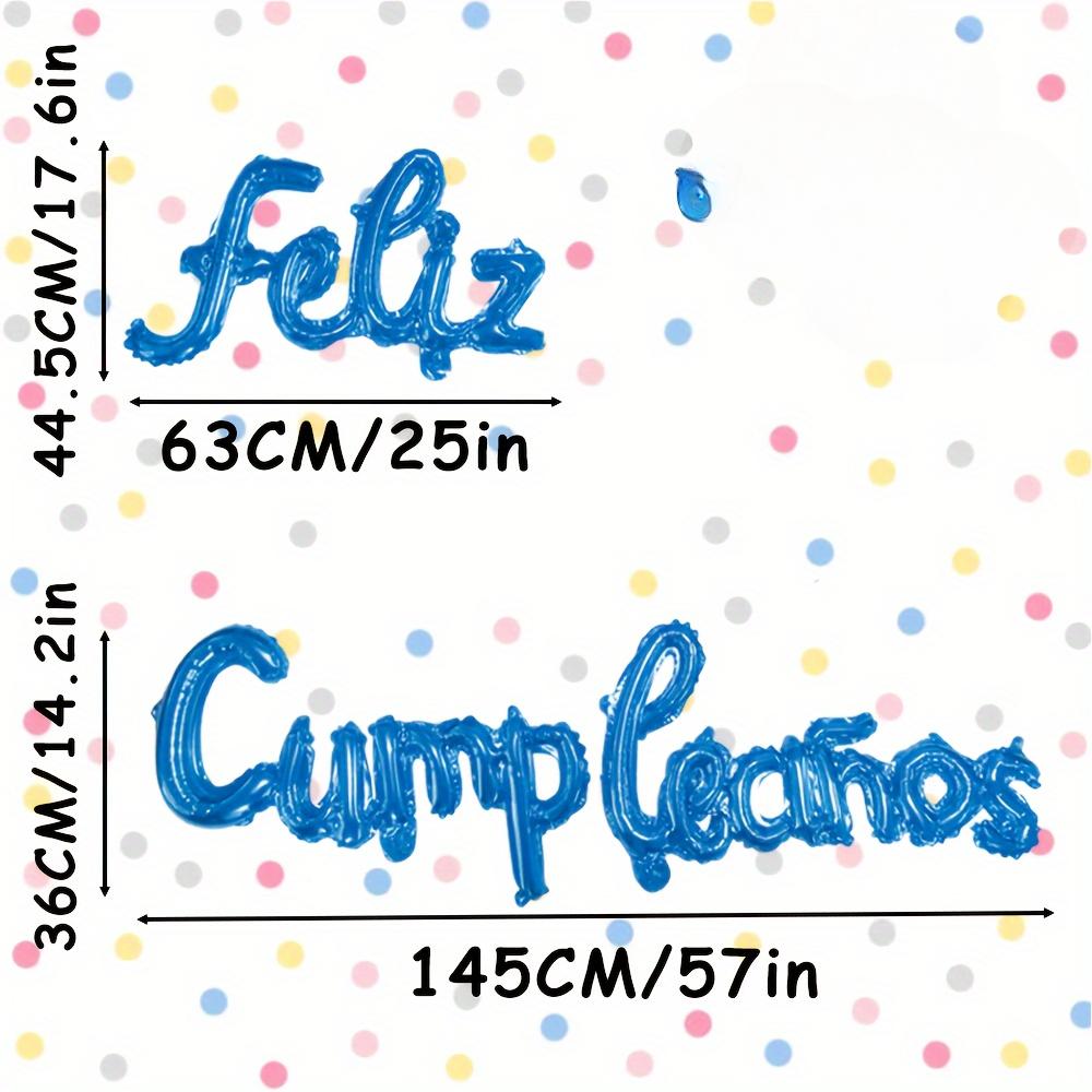 1 feliz cumpleanos Набор на испанском языке «С днем рождения» Серебряный градиентный цвет Королевский синий розовый Золотой Розово-красный подходит для украшения дня рождения и фона