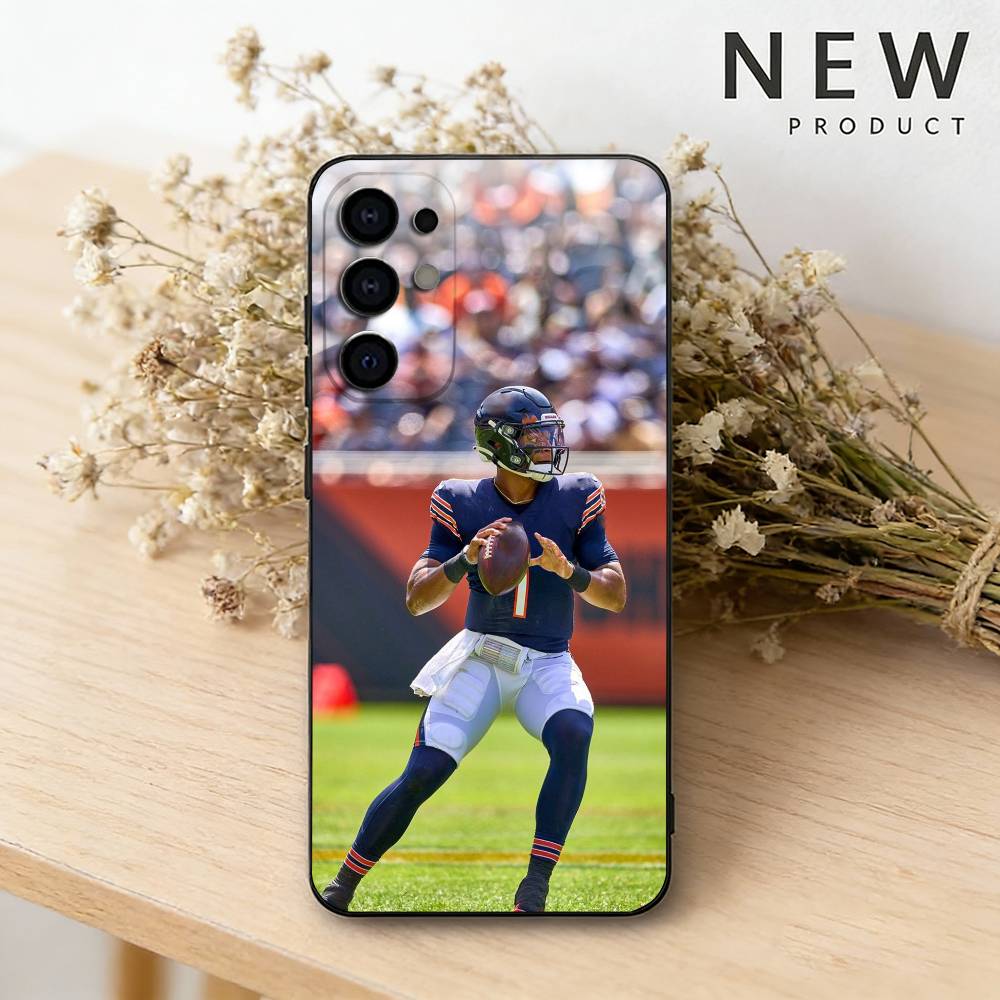 J-Justin Fields 1 Обои Чехол для телефона Для Samsung S26,25,24,23,22,30,21,10,9,Ultra,Plus,Lite Черный Мягкий Чехол