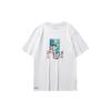 Li Ning Sports Fashion Series Koi Shore Gold List Print Повседневная футболка с круглым вырезом и коротким рукавом Мужская футболка белого цвета AHSR075-1