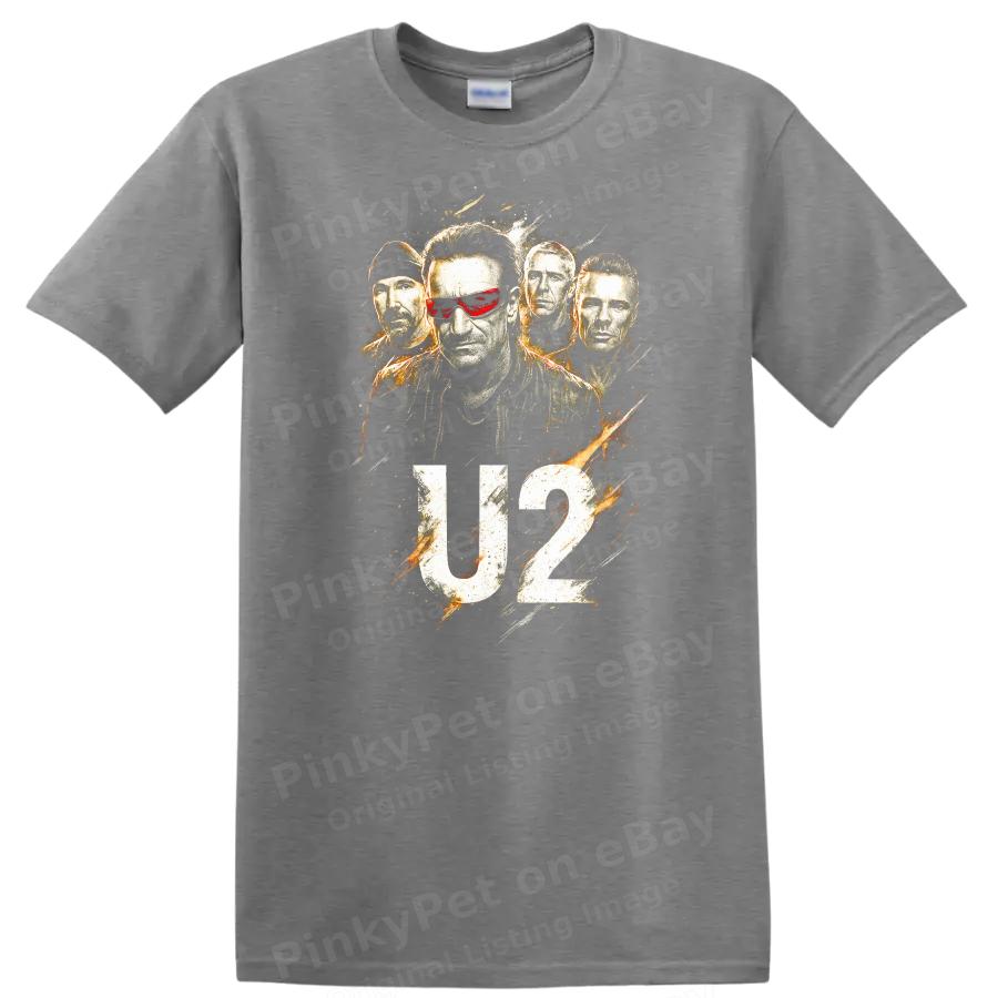 Ретро Рок-группа U2 Графическая Футболка Винтажная Хэви-метал Футболка