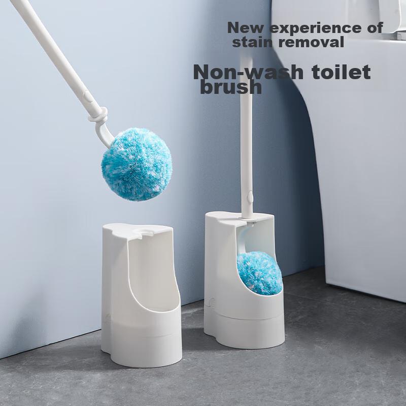 MARYYA Soft Bristle Toilet Brush Set, Cleans All Corners without Damaging Enamel, for Squatting Toilets And Bathrooms, Round Head Brush